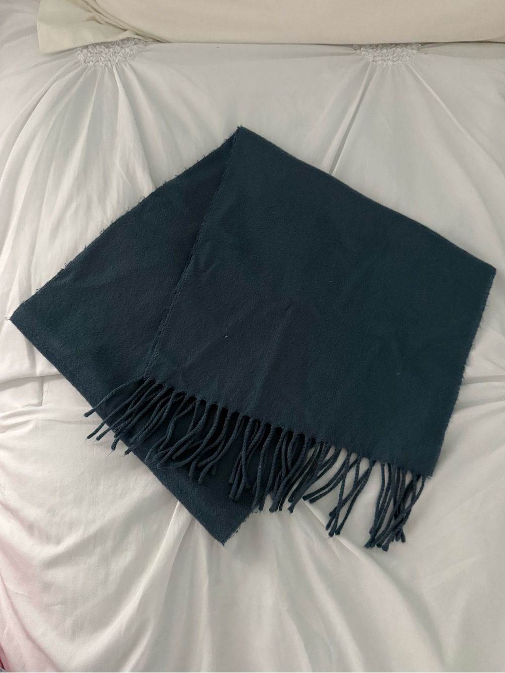Christian Dior Blue Fringe Scarf